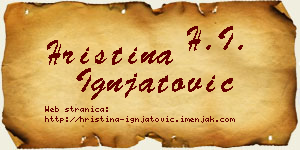 Hristina Ignjatović vizit kartica